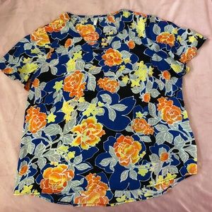 Bright floral blouse
